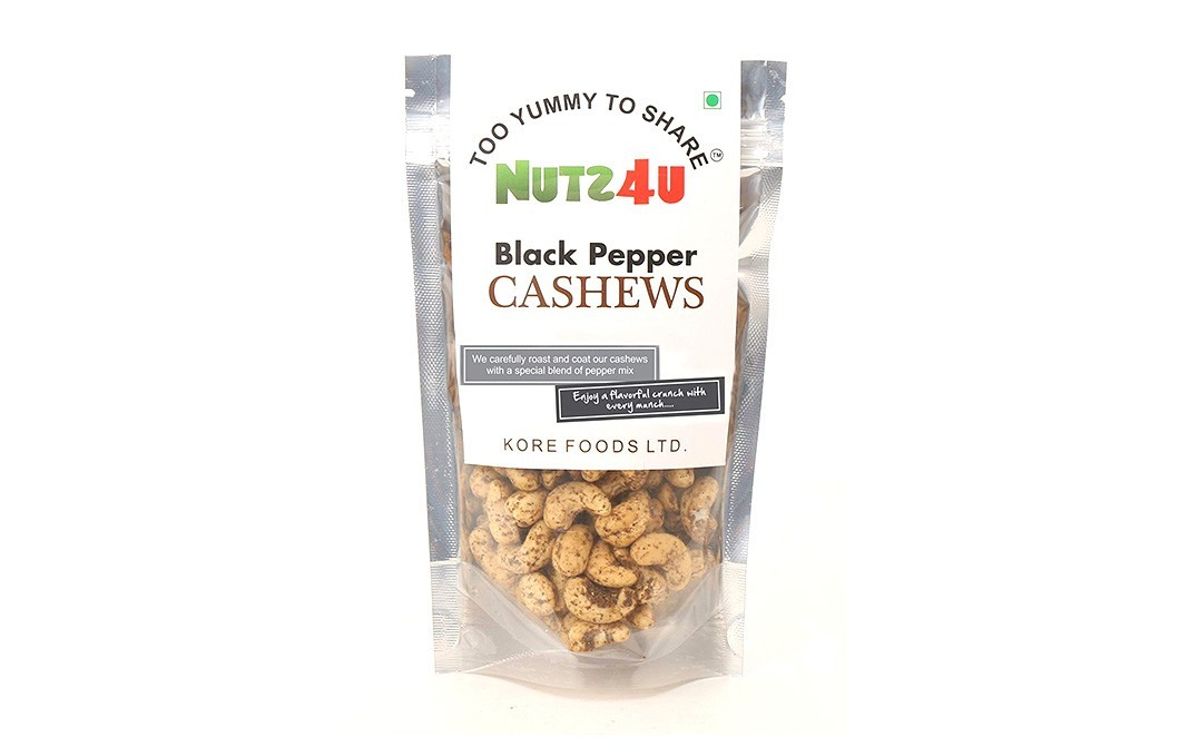 Nuts4U Black Pepper Cashews    Pack  200 grams